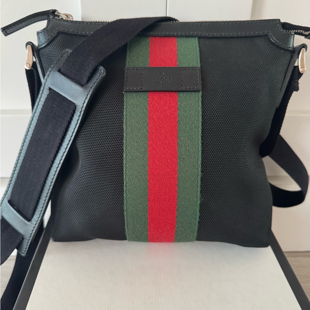 Gucci Techno Canvas Web Small Flat Messenger Bag … - image 5